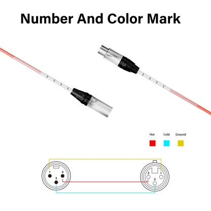 PRORECK 10ft 8-Channel XLR to XLR Cable | PR-XLR/XLR-8*10 | Close-up of 3-pin XLR male and female connectors with clear metal shielding and rugged cable housing