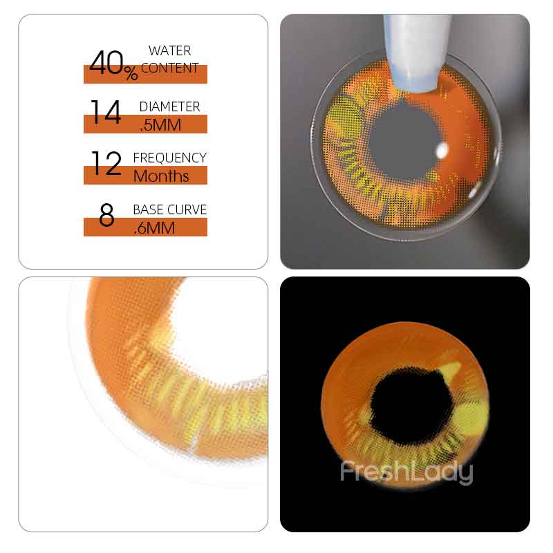 アニメ Colorful Palette Brown 7mai Anime Brown Crazy Contact Lenses - Freshlady