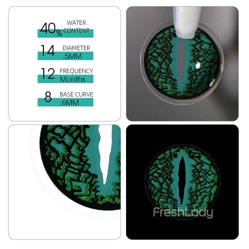 Green Lizard Eye Contact Lenses, 30 Day