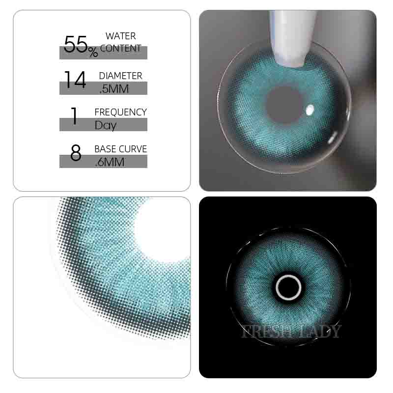 【Prescription】Freshlady 【1 DAY】 2 PCS |  Nagini Cyan 