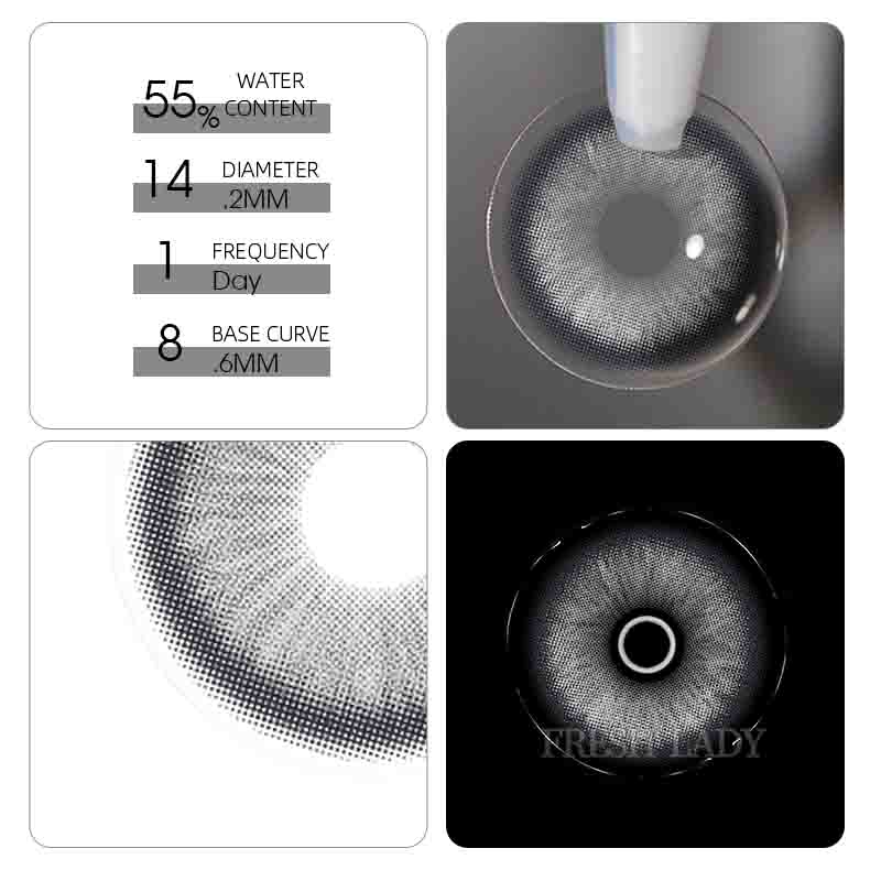 【Prescription】Freshlady 【1 DAY】 2 PCS |  Nagini Gray