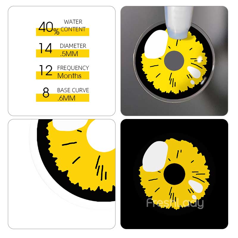 Veronica Yellow Crazy Contacts Lenses - Freshlady