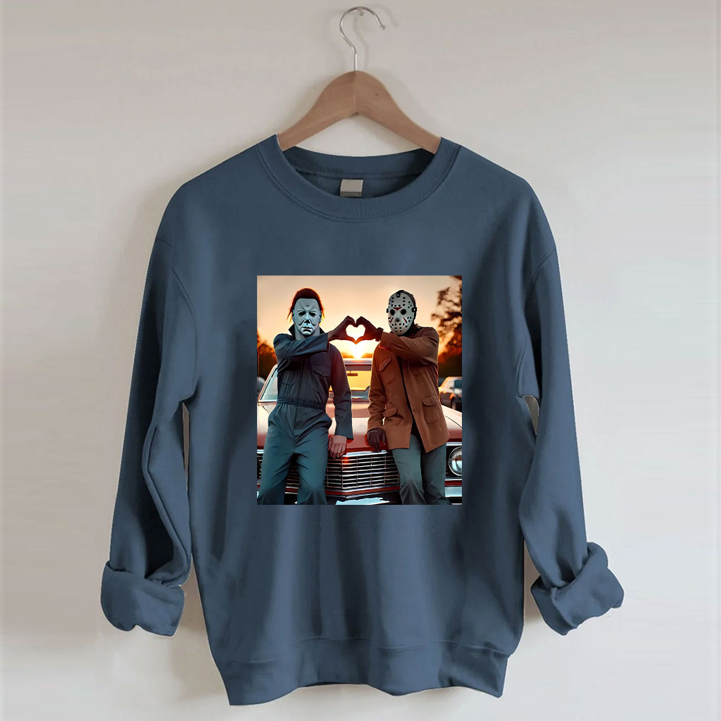 Horror Movie Characters Heart Hands Funny Sweatshirt