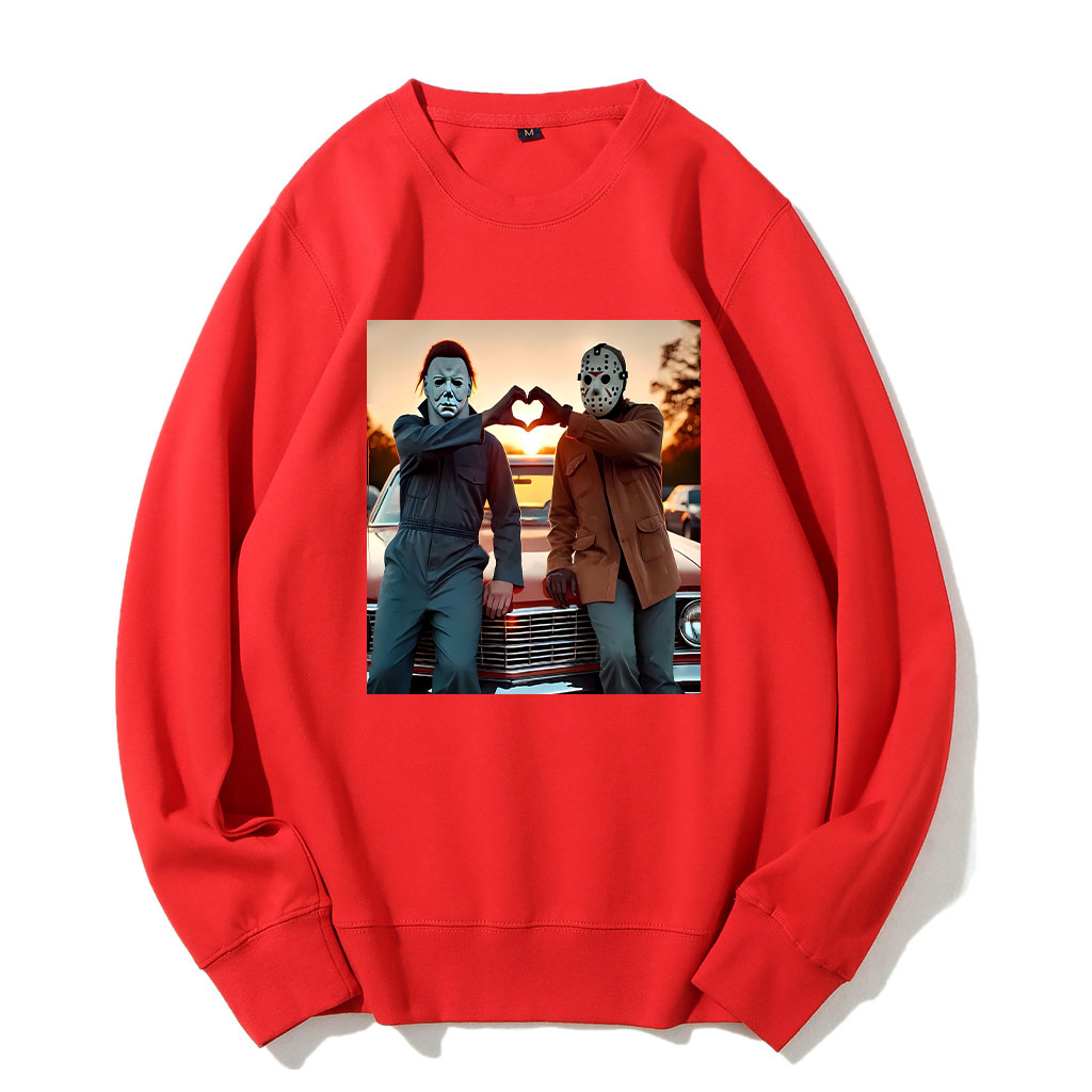 Horror Movie Characters Heart Hands Funny Sweatshirt