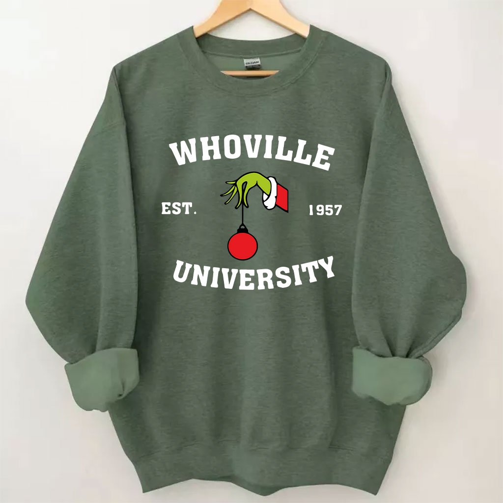 Vintage Christmas Whoville University Est 1957 Funny Sweatshirt