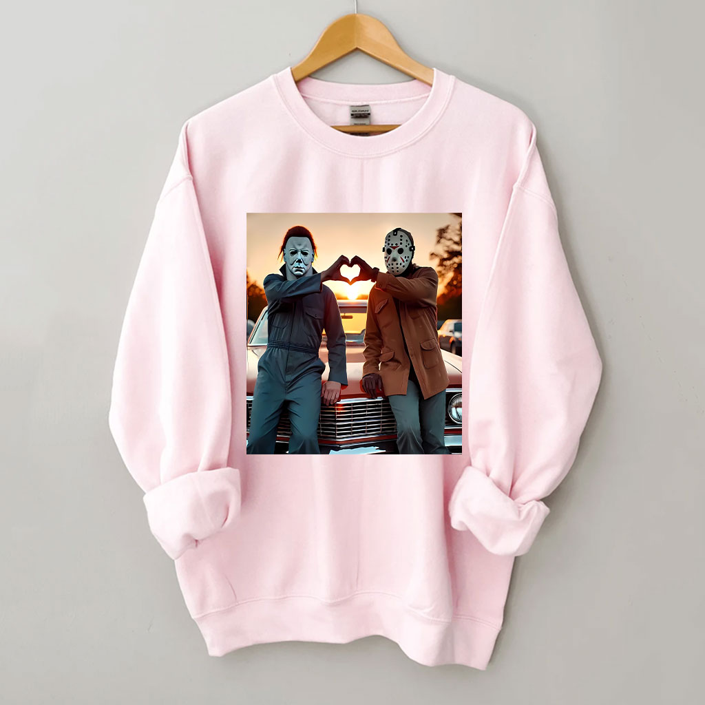 Horror Movie Characters Heart Hands Funny Sweatshirt