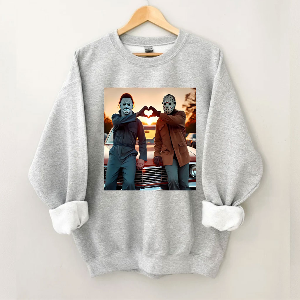 Horror Movie Characters Heart Hands Funny Sweatshirt