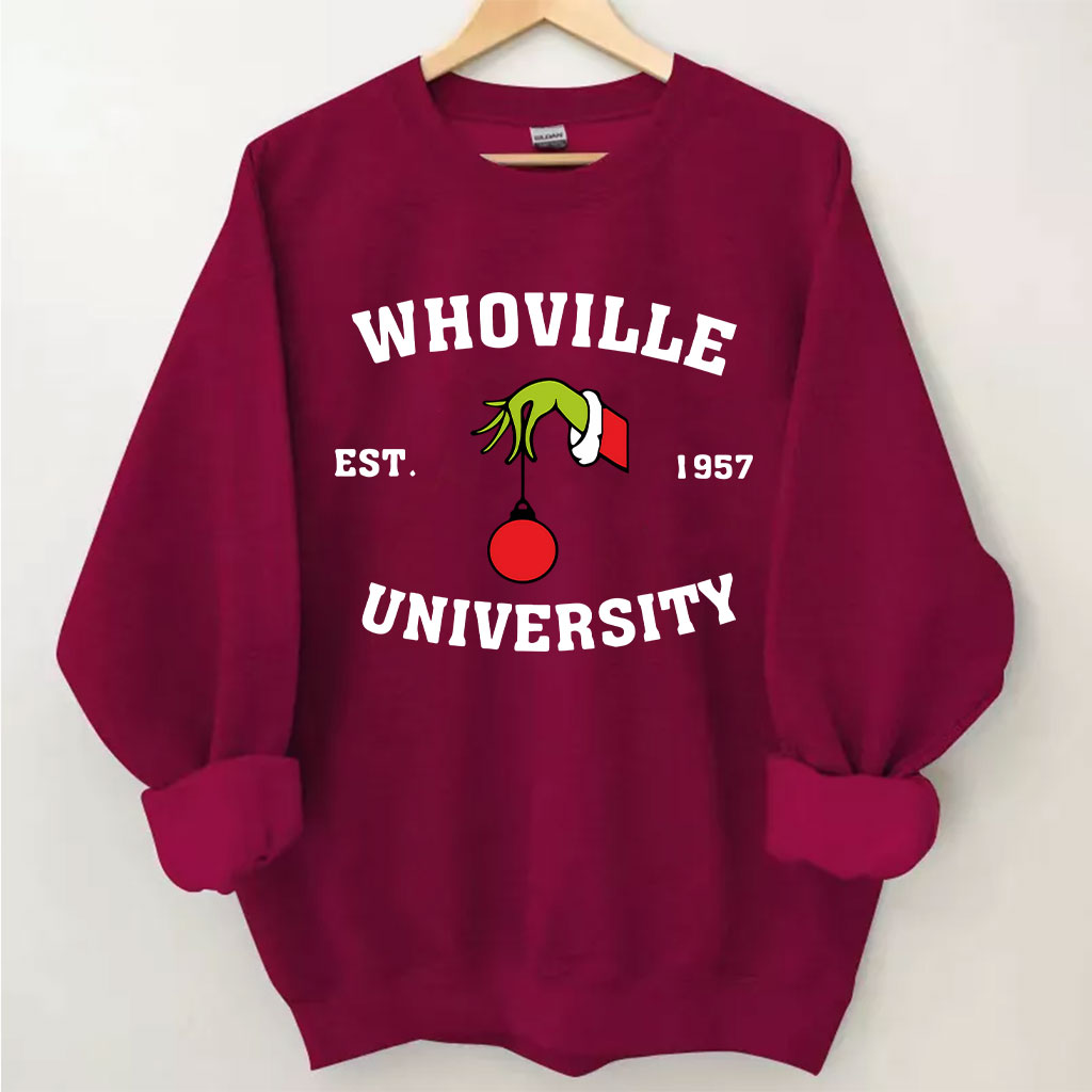 Vintage Christmas Whoville University Est 1957 Funny Sweatshirt