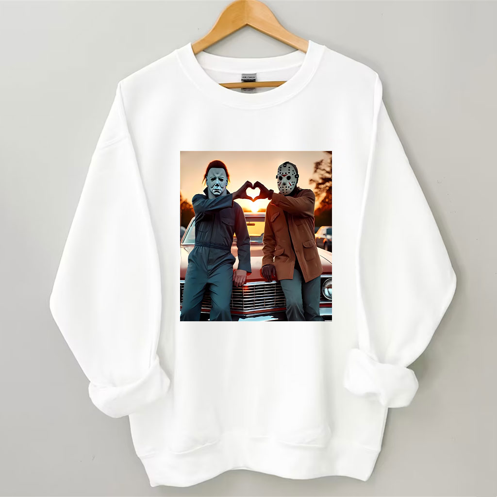 Horror Movie Characters Heart Hands Funny Sweatshirt
