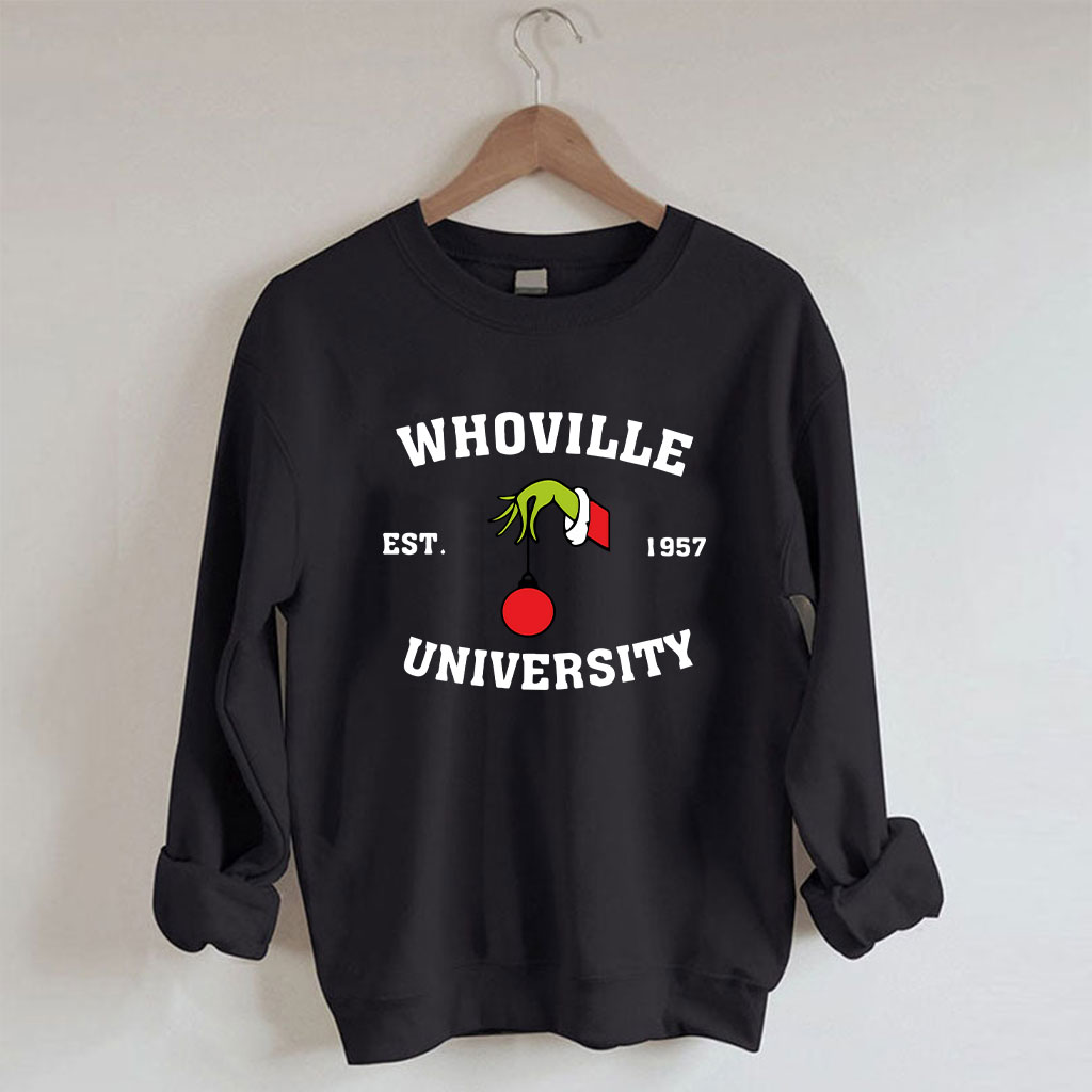 Vintage Christmas Whoville University Est 1957 Funny Sweatshirt