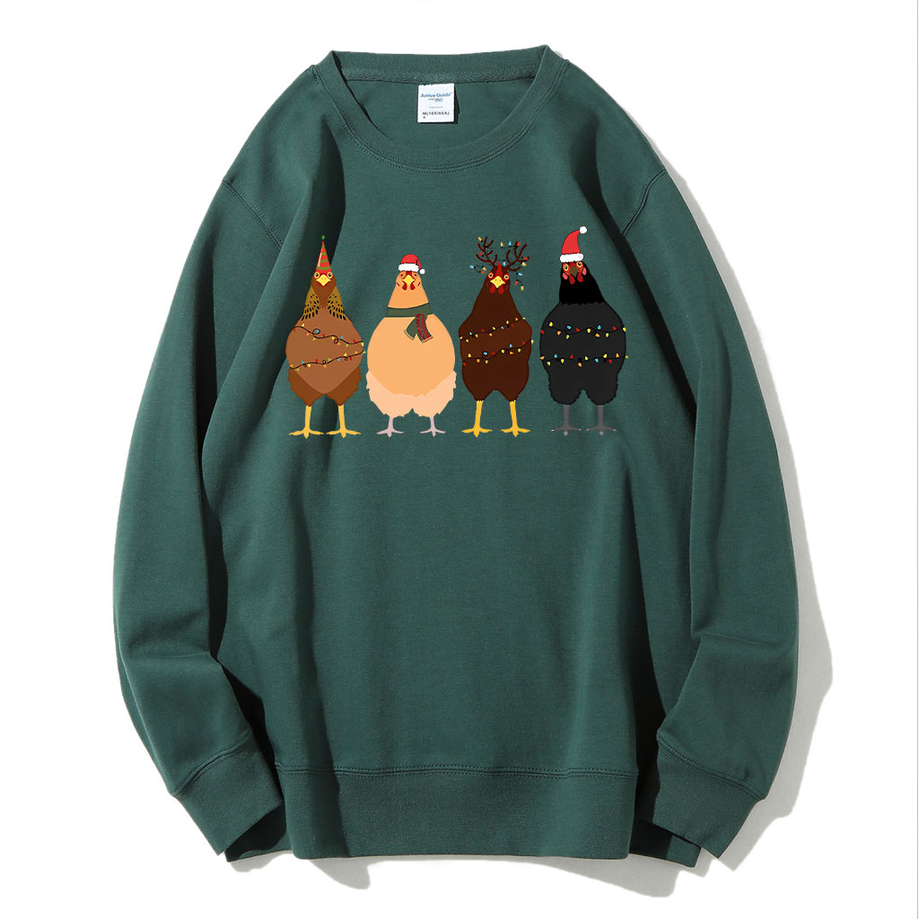 ??ute Christmas Chickens Sweatshirt