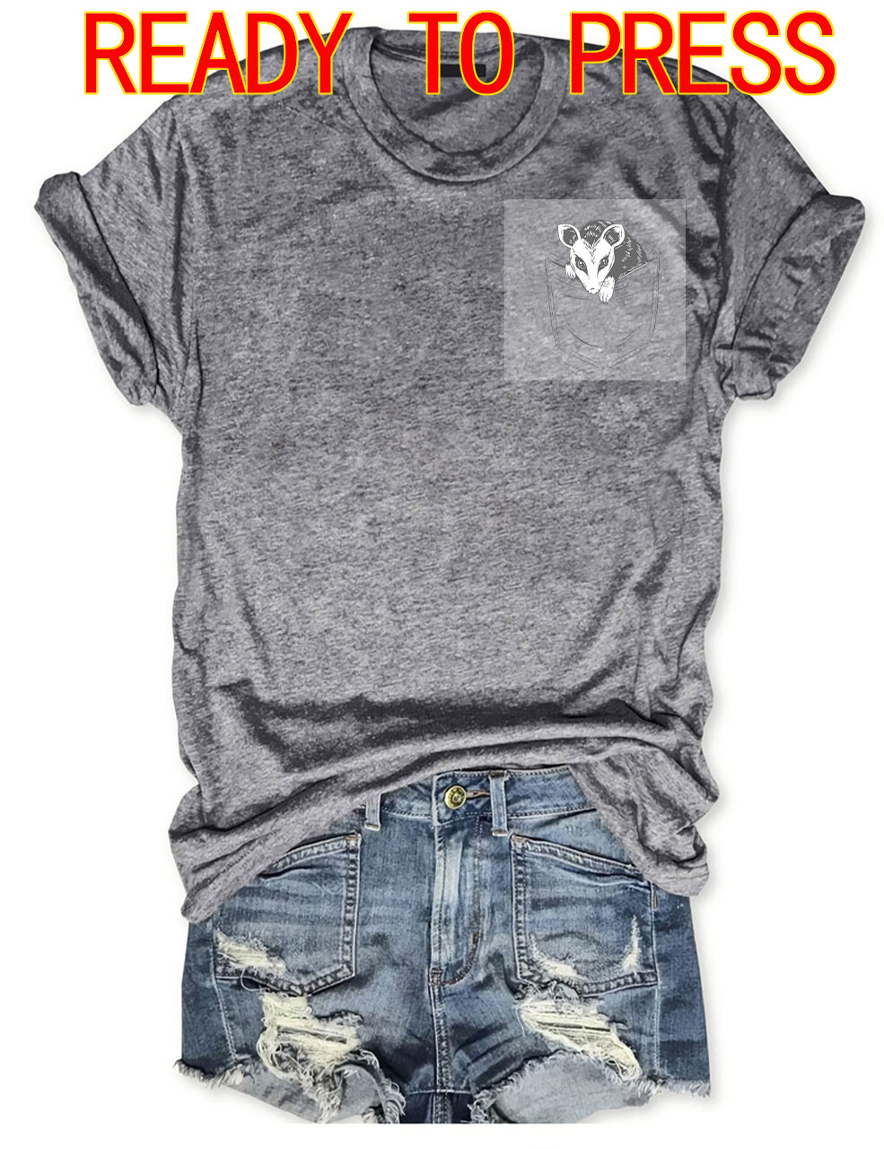 Cute Opossum Pocket DTF Heat Transfer
