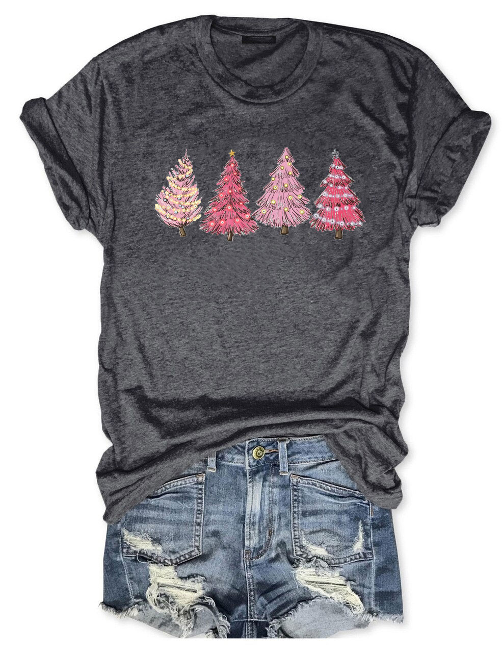 Pink Christmas Tree T-Shirt