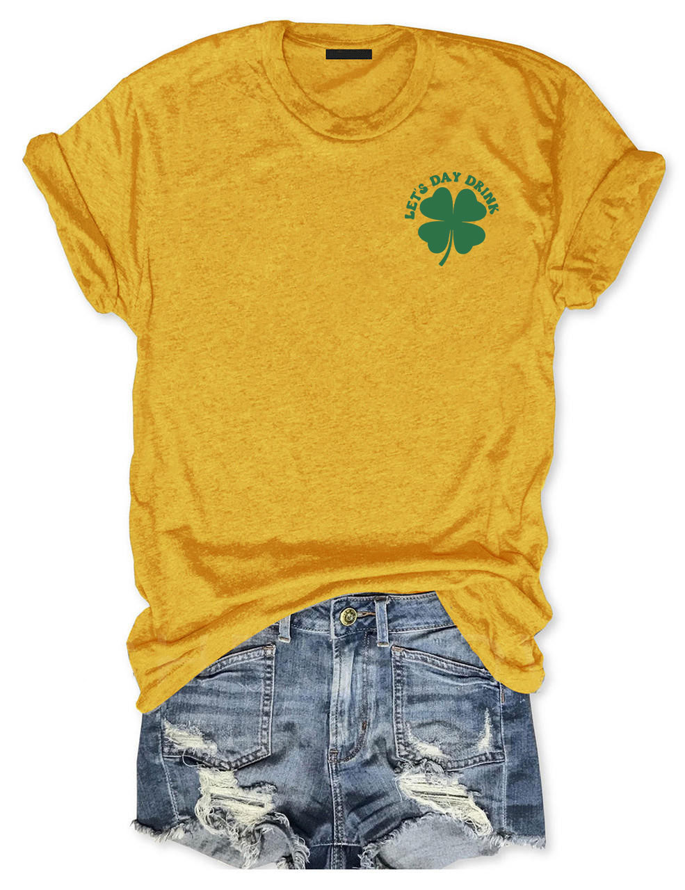 Lets Day Drink  Retro Shamrock  T-shirt