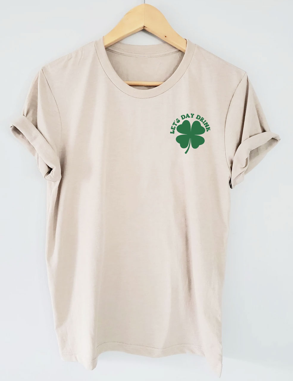 Lets Day Drink  Retro Shamrock  T-shirt