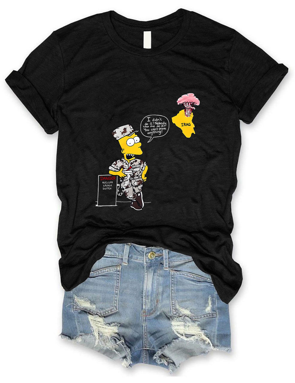 Bart Iraq Danger Nuclear Launch Switch Funny T-Shirt
