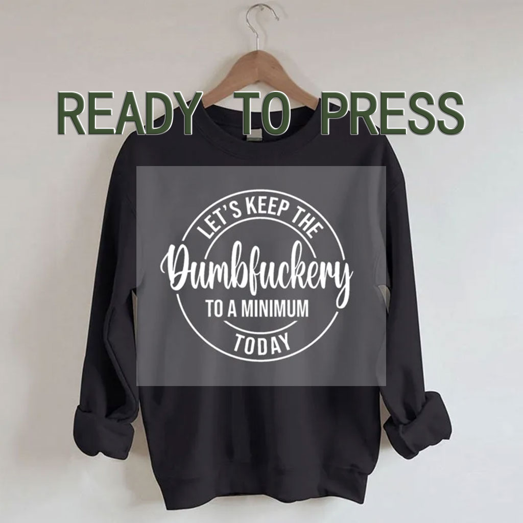 Let's Keep The Dumbfuckery To A Minimum Today DTF Heat Transfer