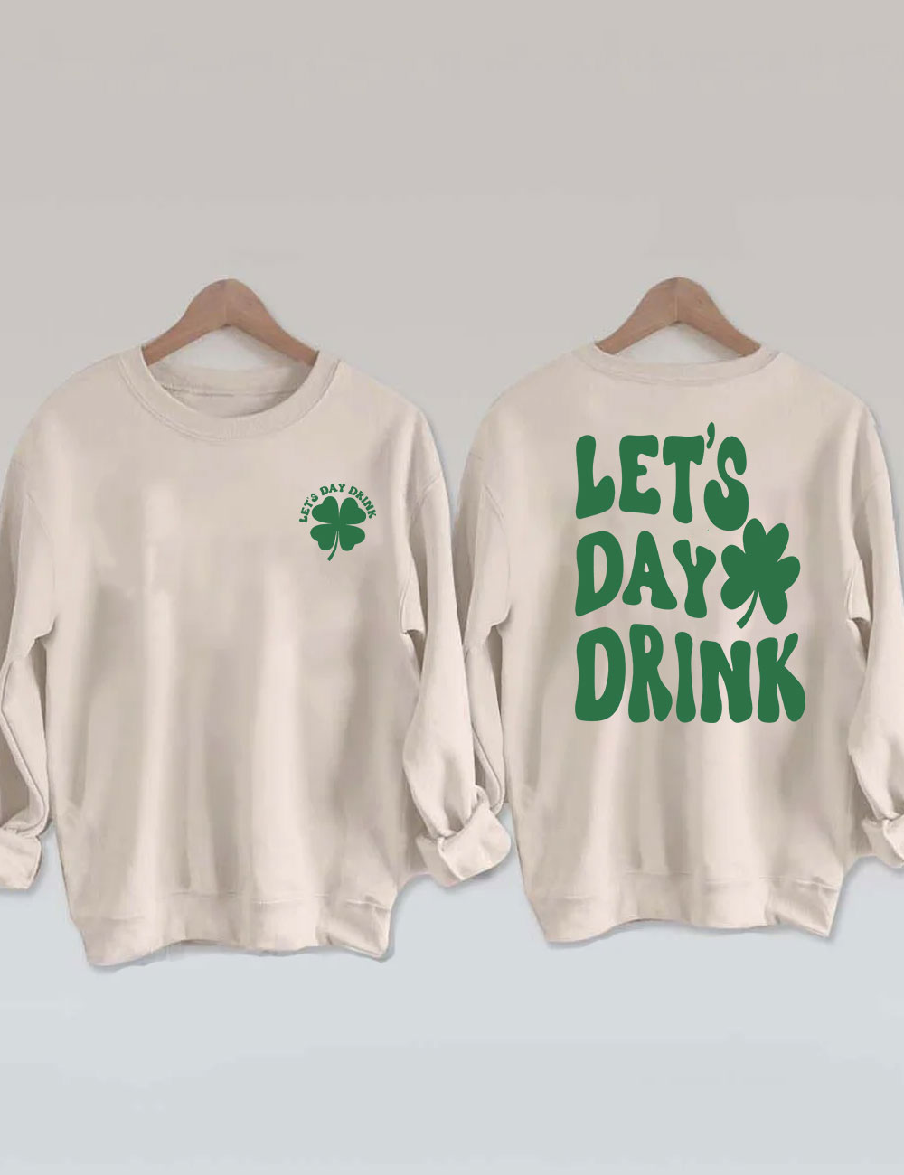 Lets Day Drink Retro Shamrock  Sweatshirt