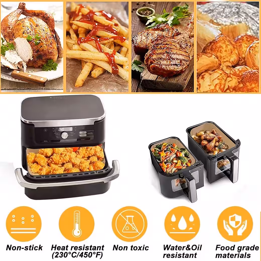 Backpapier für Heißluftfritteuse Ninja Foodi Flexdrawer AF500EU, 180 St.