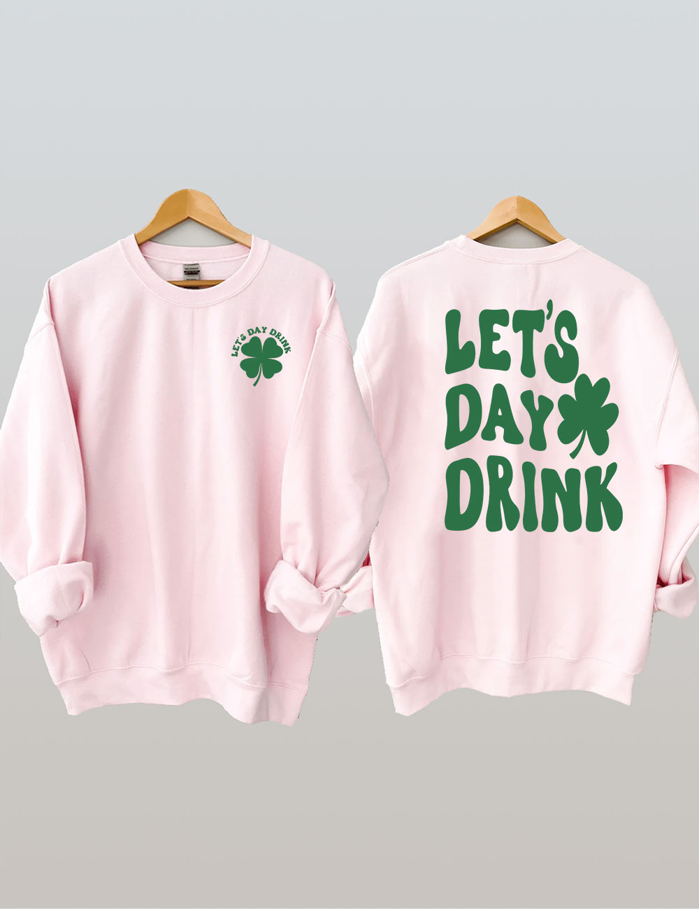 Lets Day Drink Retro Shamrock  Sweatshirt