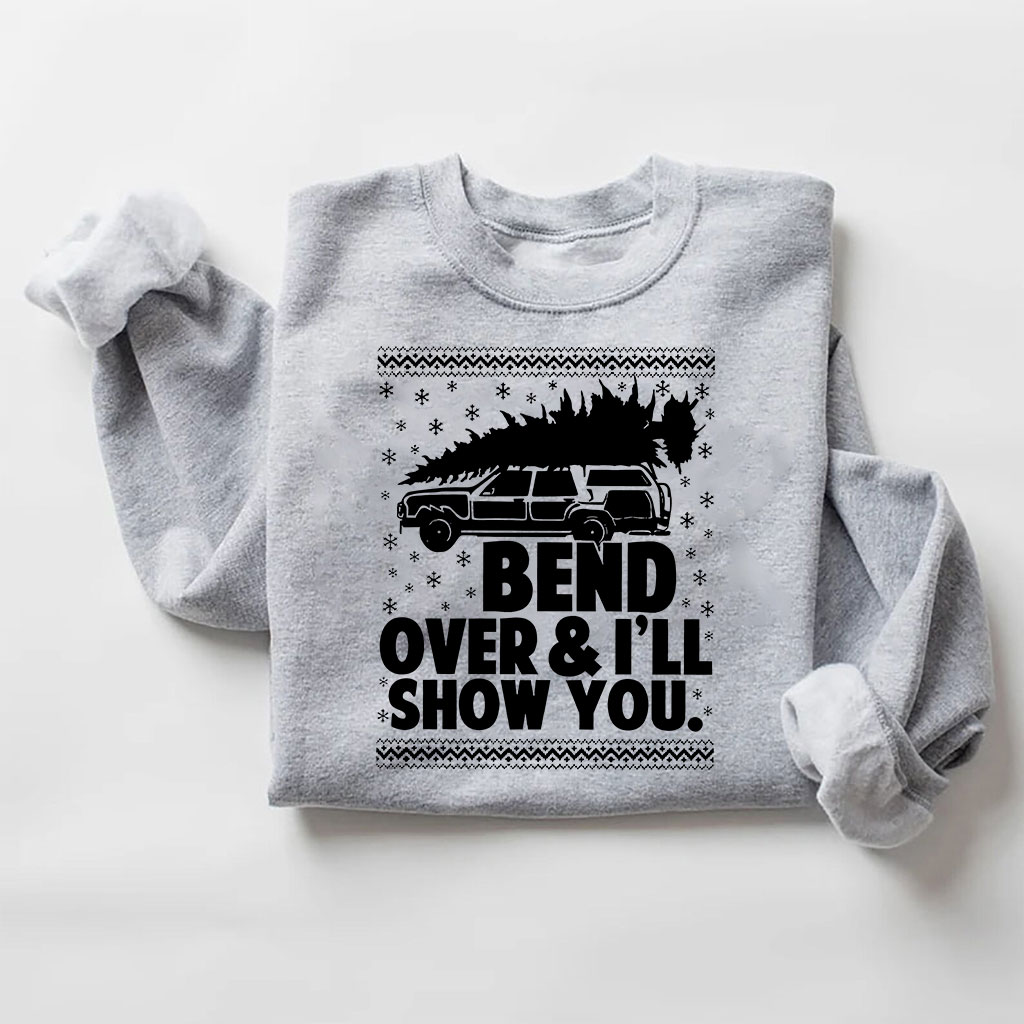 Bend Over and I'll Show You Christmas Couple Matching Sweatshirt
