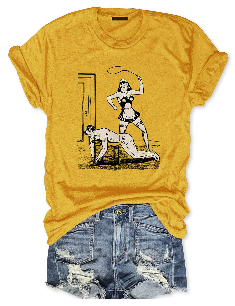 Boys Don't Cry My Ass Vintage Dominatrix Male Submission Funny T-Shirt