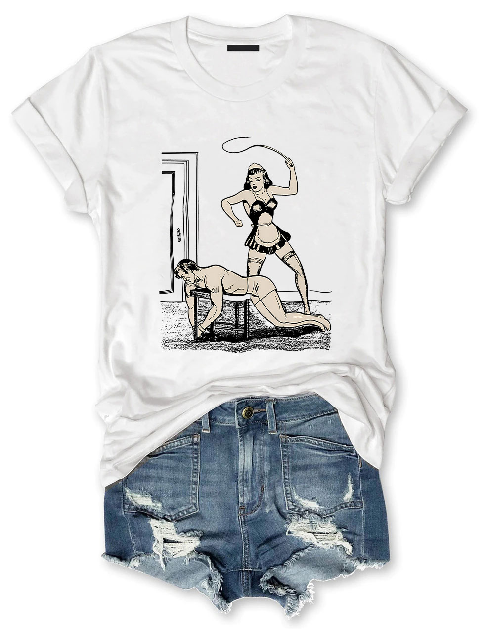 Boys Don't Cry My Ass Vintage Dominatrix Male Submission Funny T-Shirt