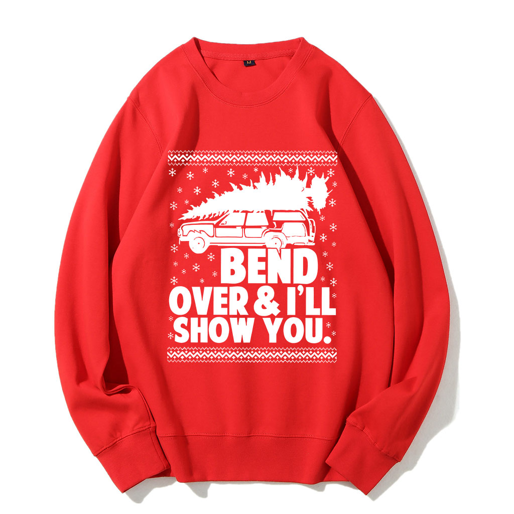 Bend Over and I'll Show You Christmas Couple Matching Sweatshirt