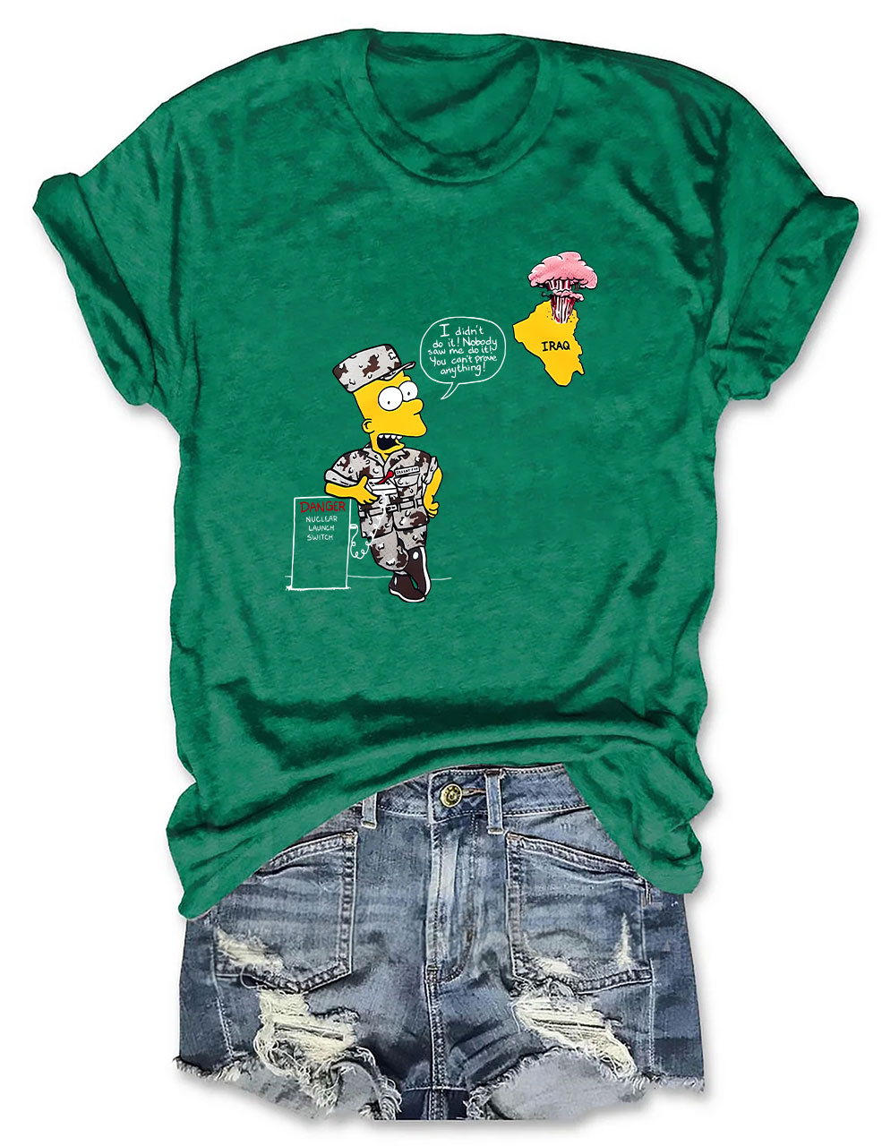 Bart Iraq Danger Nuclear Launch Switch Funny T-Shirt