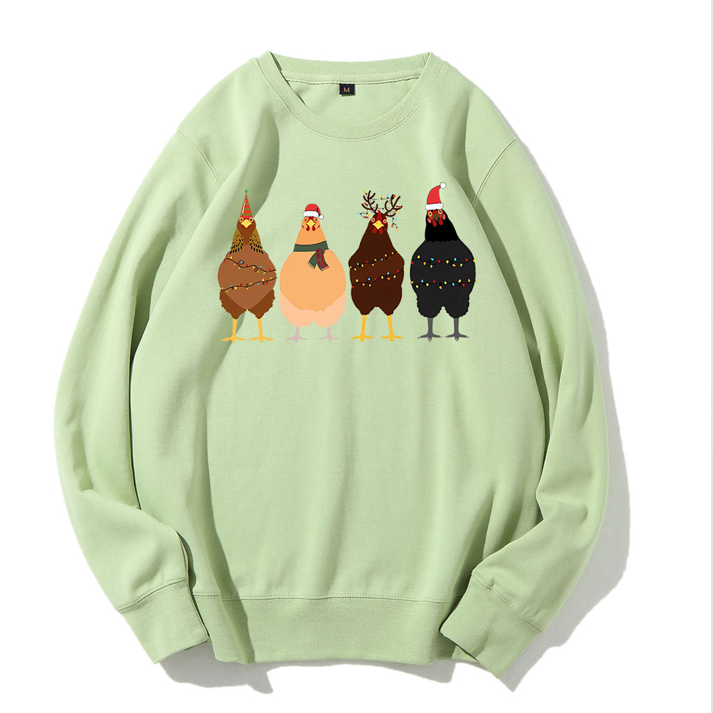 ??ute Christmas Chickens Sweatshirt