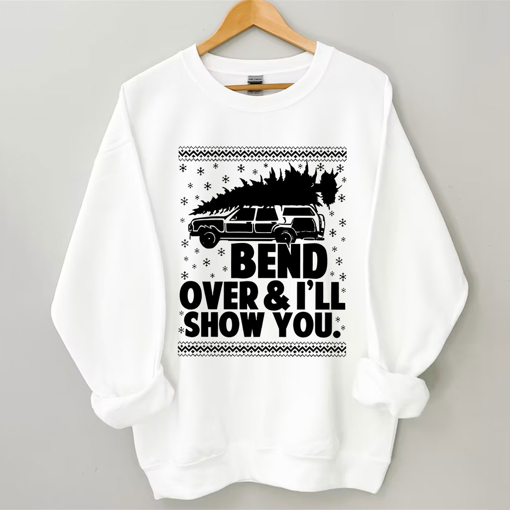 Bend Over and I'll Show You Christmas Couple Matching Sweatshirt