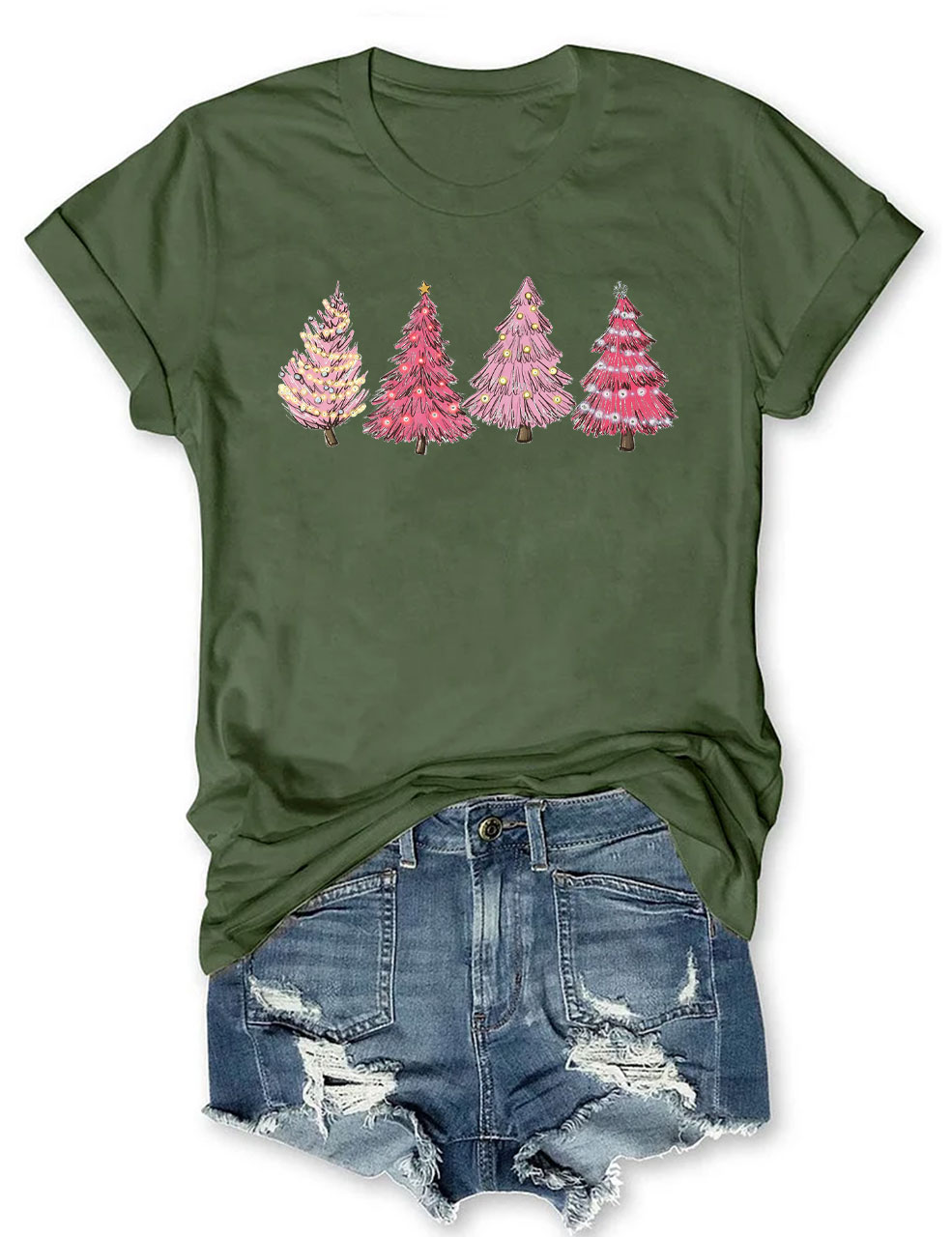 Pink Christmas Tree T-Shirt