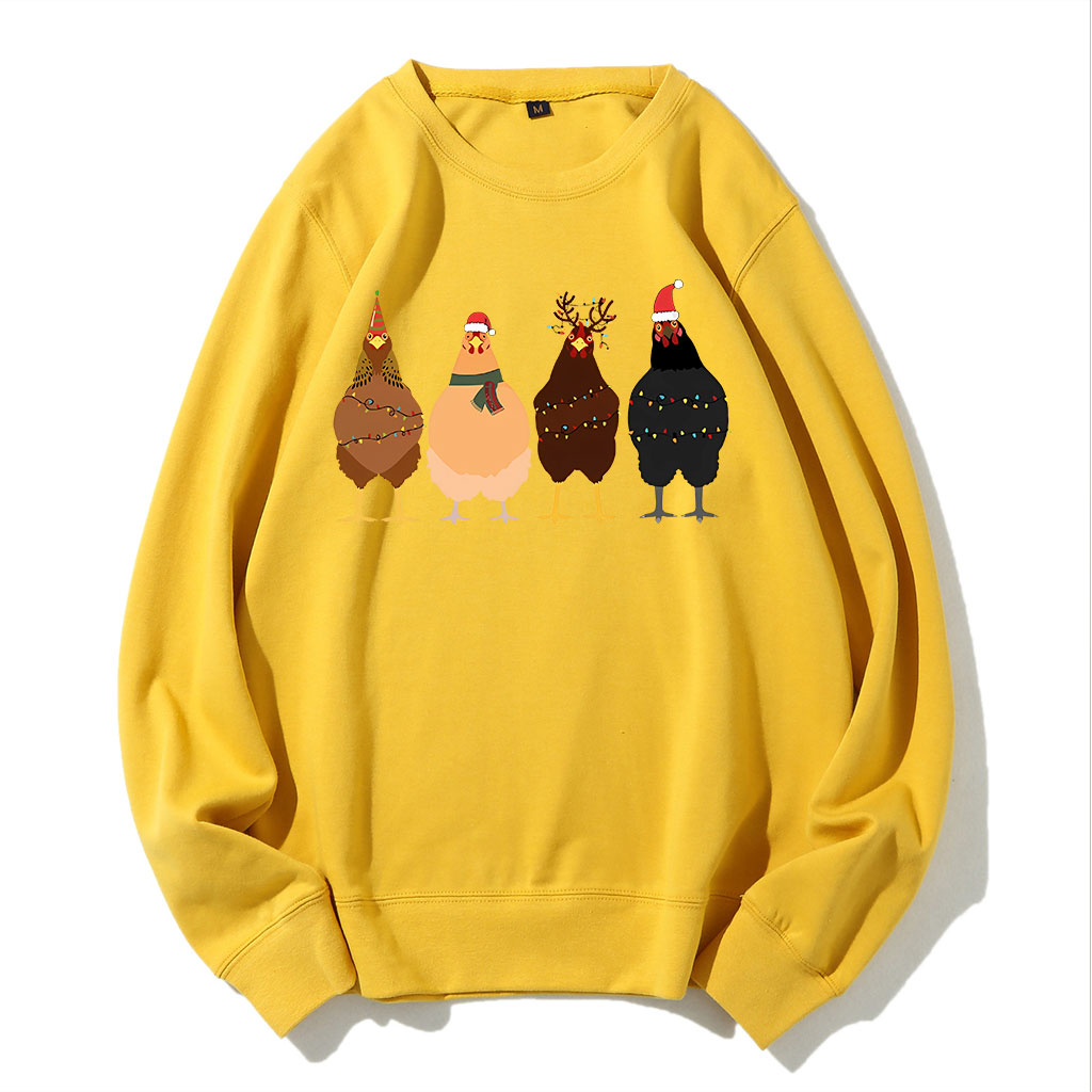 ??ute Christmas Chickens Sweatshirt