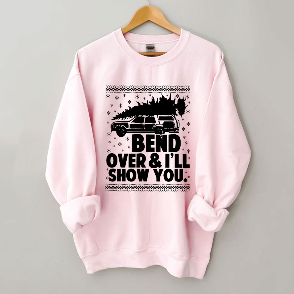 Bend Over and I'll Show You Christmas Couple Matching Sweatshirt