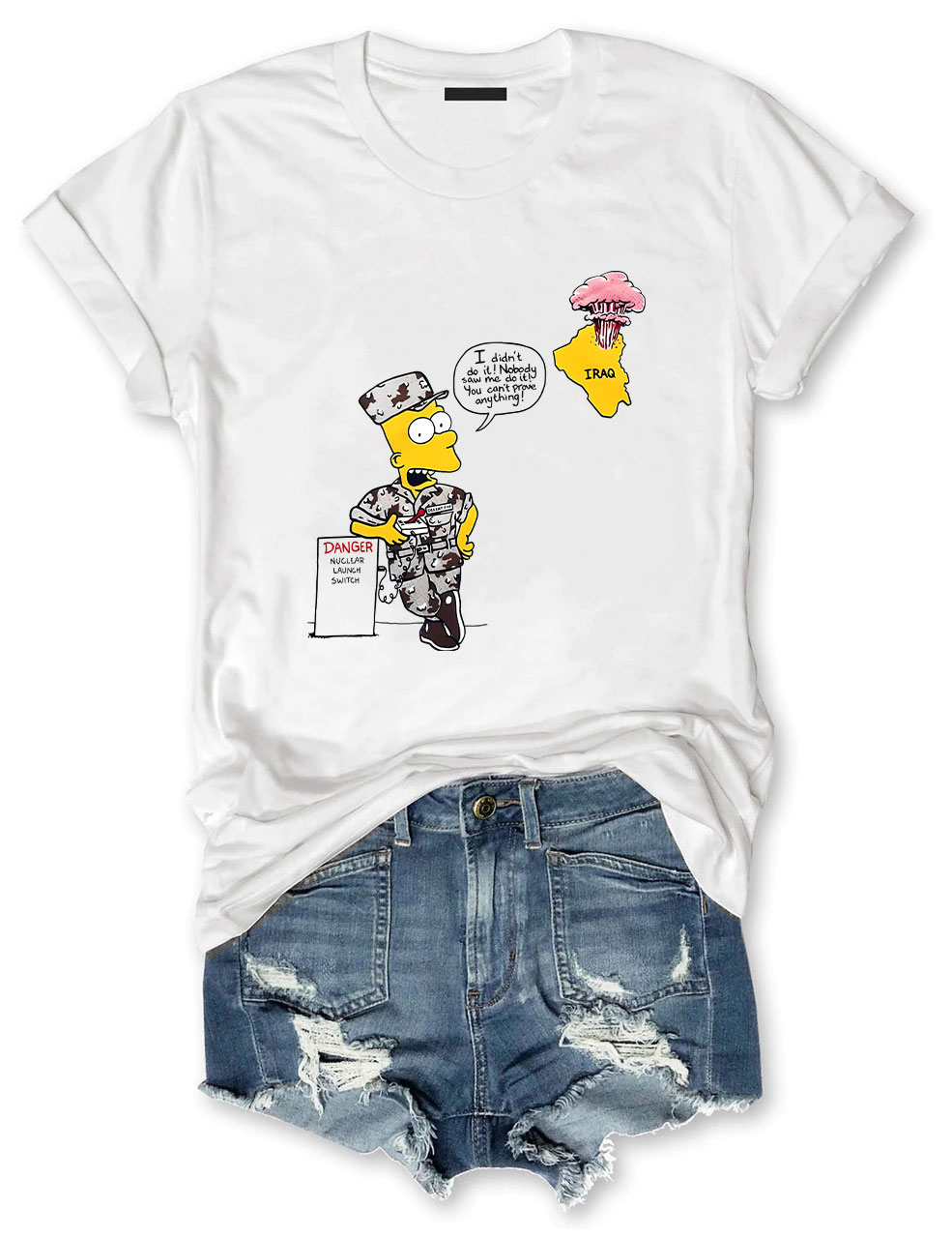 Bart Iraq Danger Nuclear Launch Switch Funny T-Shirt