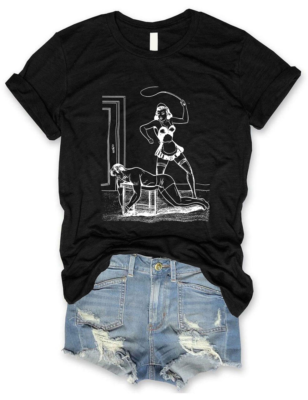 Boys Don't Cry My Ass Vintage Dominatrix Male Submission Funny T-Shirt