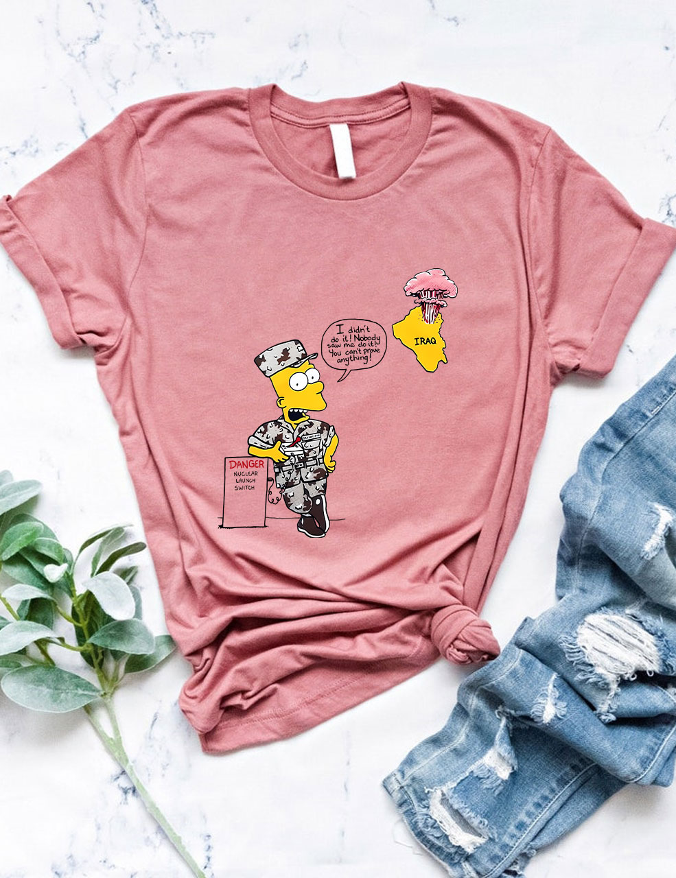 Bart Iraq Danger Nuclear Launch Switch Funny T-Shirt