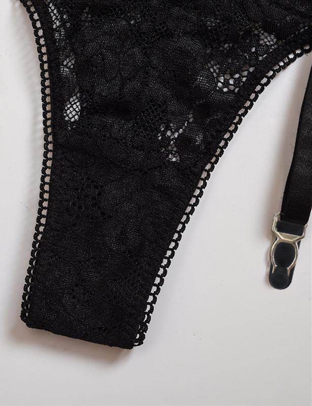 Lace Bandage Garter Bra & Panties Set