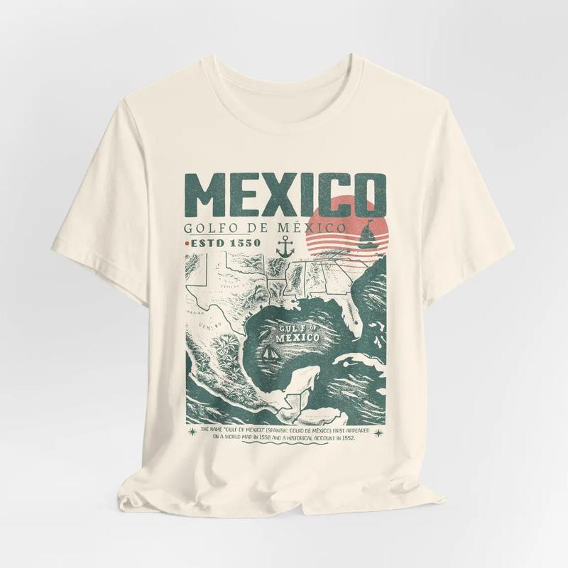 Gulf of Mexico Shirt, Golfo de México 1550 Retro Vintage Art Shir
