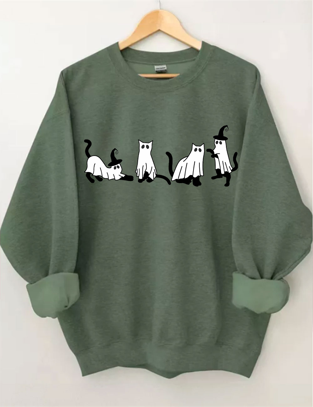 Halloween Ghost Cat Sweatshirt