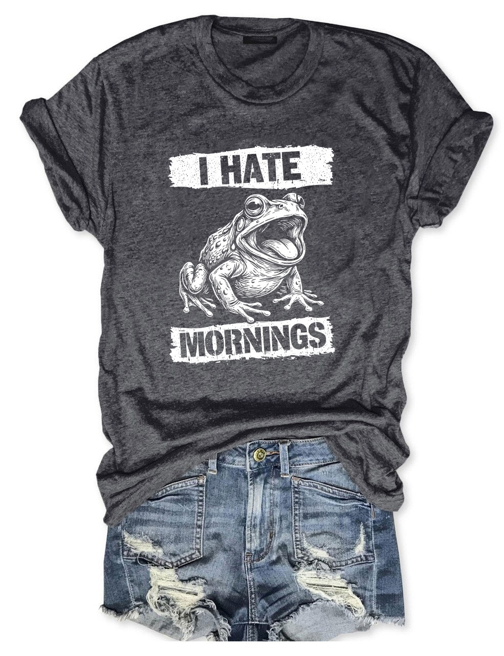 I Hate Mornings Y2K Punk Grunge Funny T-Shirt
