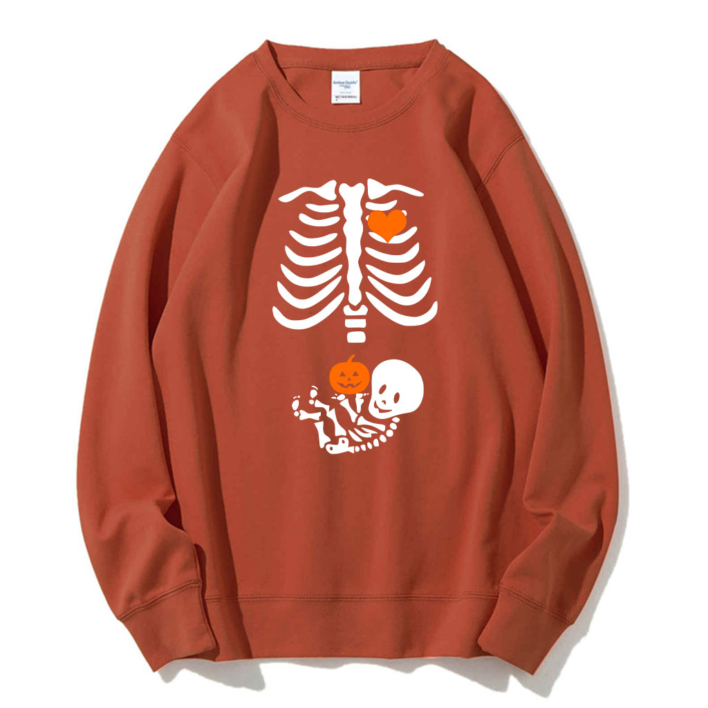 Skeleton Halloween Funny Pregnancy Announcement Sweatshirt