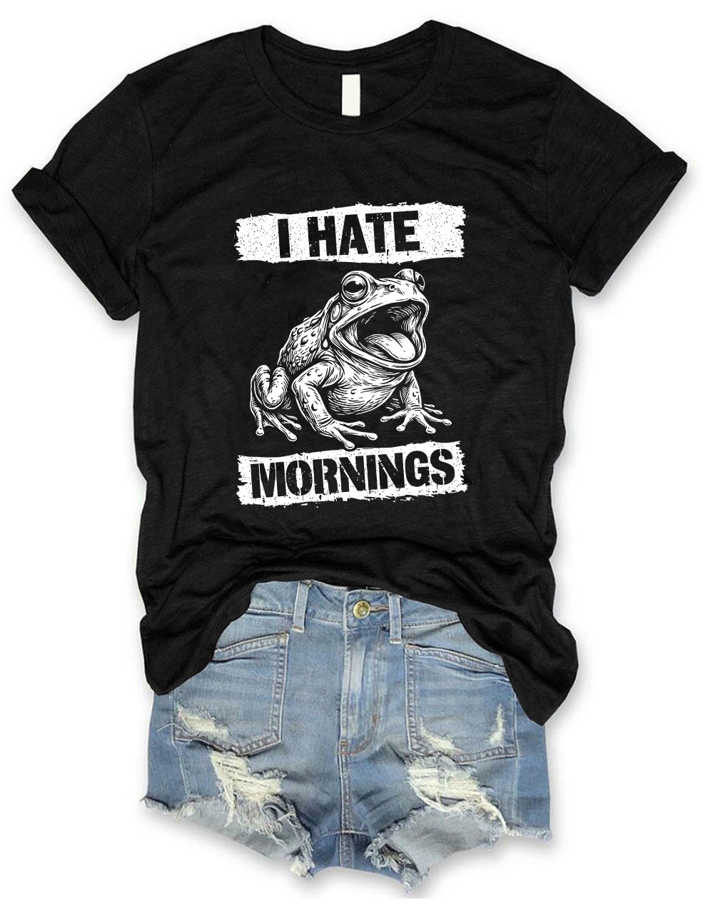 I Hate Mornings Y2K Punk Grunge Funny T-Shirt
