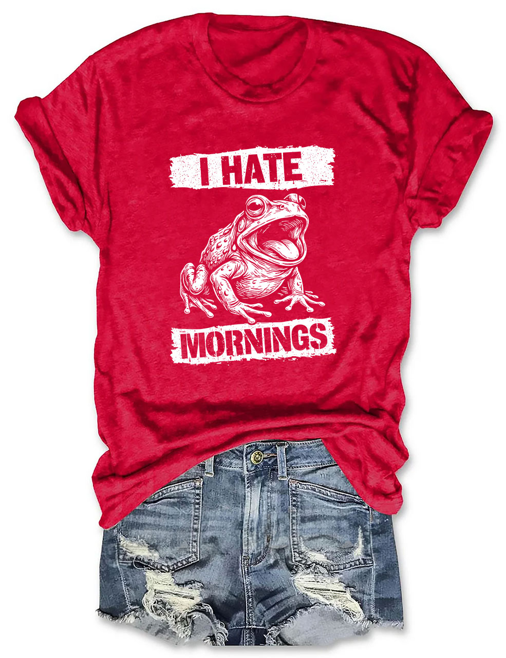 I Hate Mornings Y2K Punk Grunge Funny T-Shirt