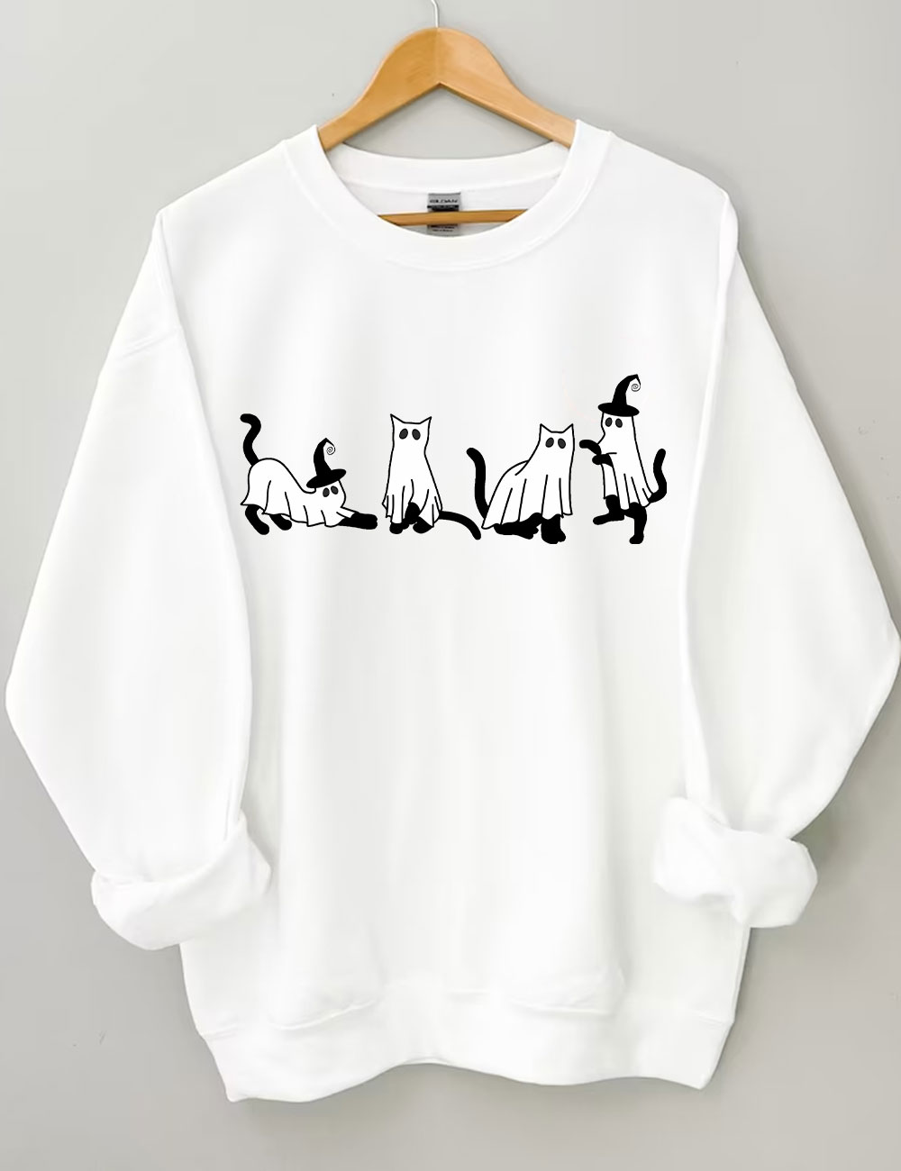 Halloween Ghost Cat Sweatshirt