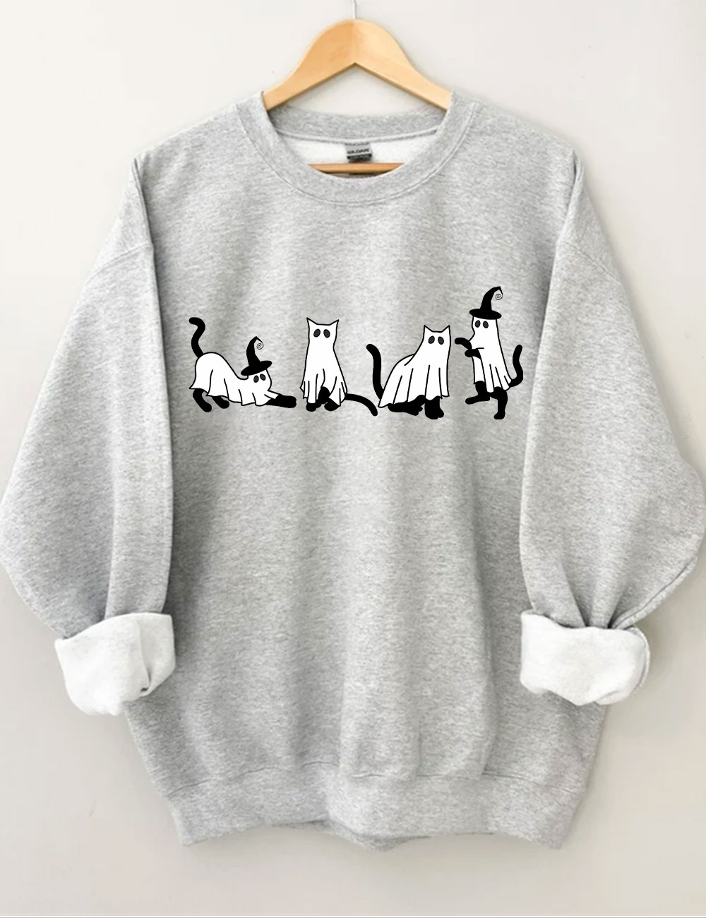 Halloween Ghost Cat Sweatshirt