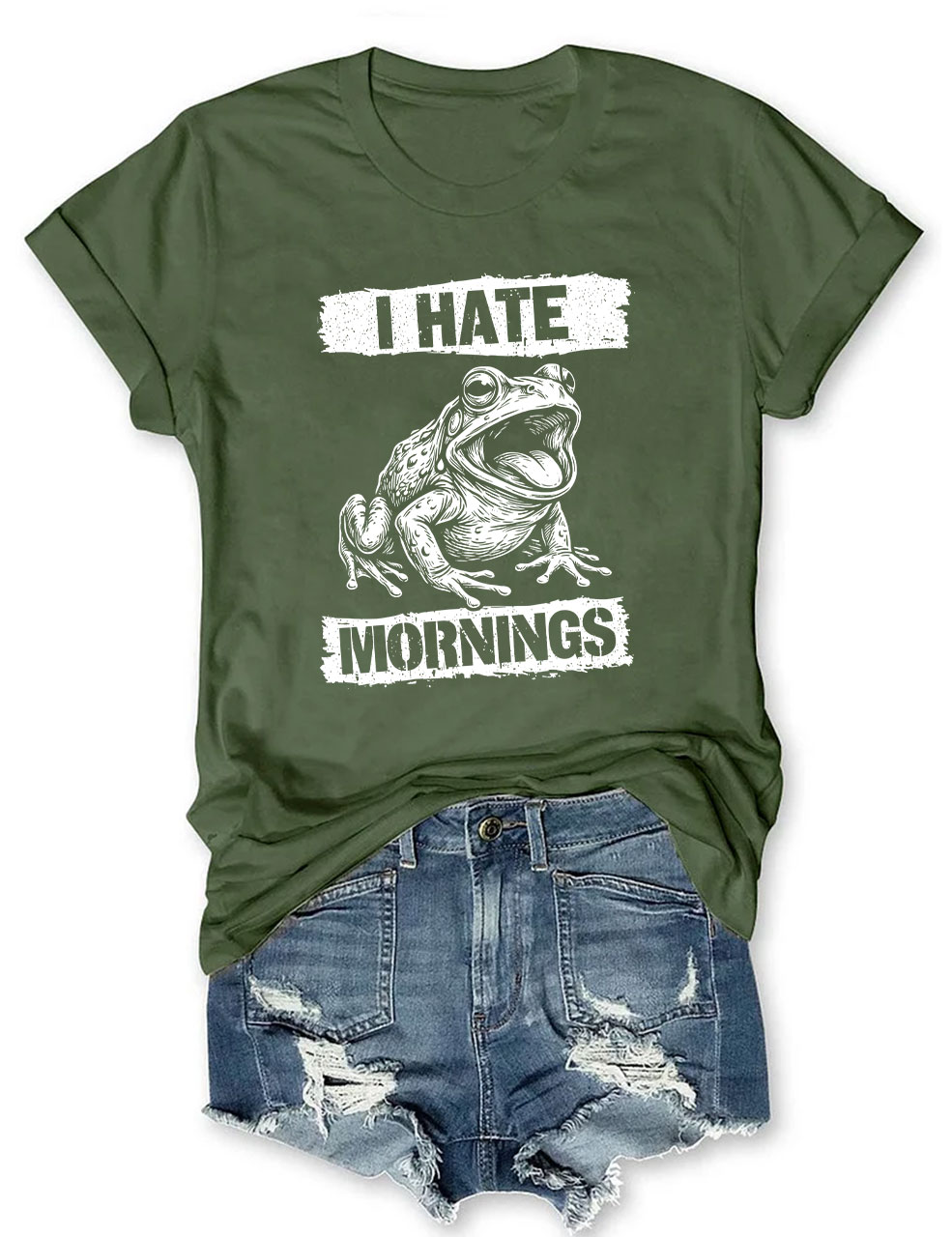 I Hate Mornings Y2K Punk Grunge Funny T-Shirt