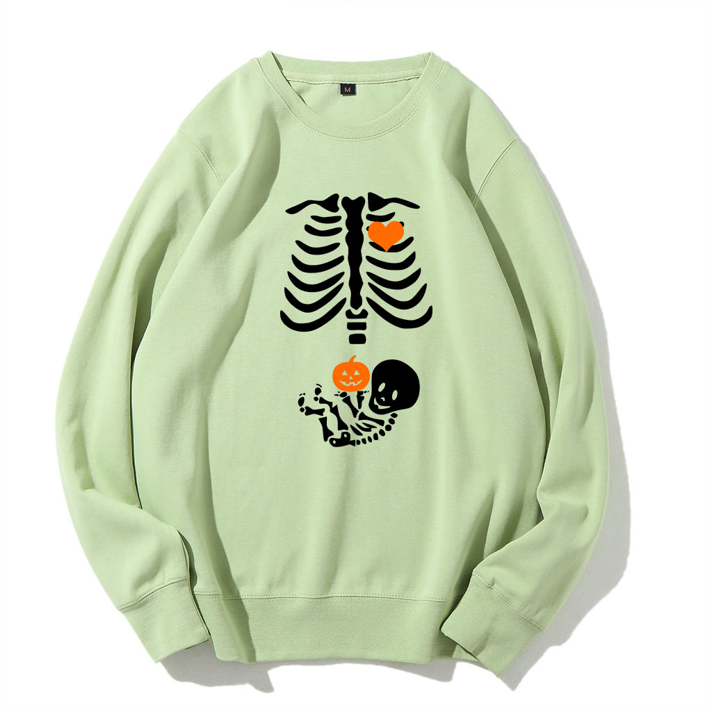 Skeleton Halloween Funny Pregnancy Announcement Sweatshirt