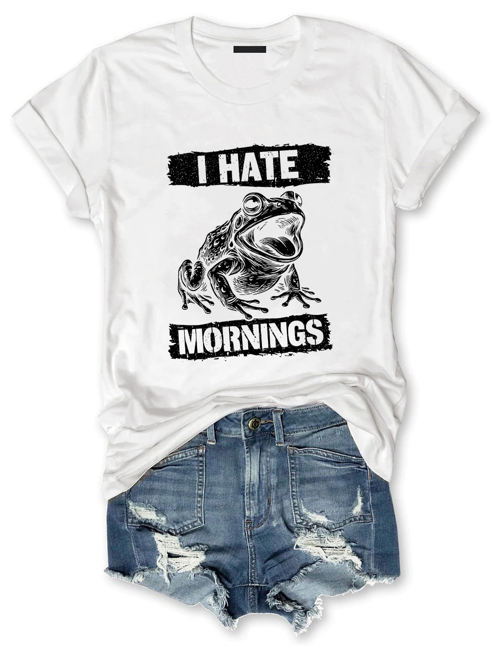 I Hate Mornings Y2K Punk Grunge Funny T-Shirt