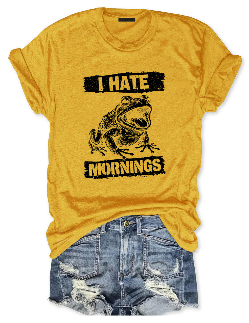 I Hate Mornings Y2K Punk Grunge Funny T-Shirt